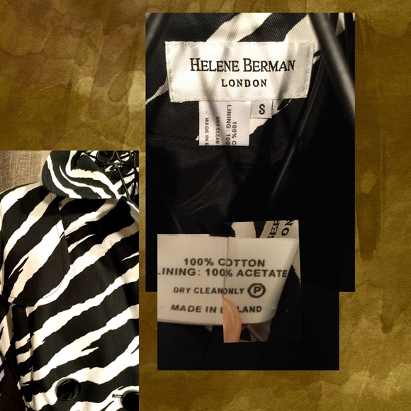 Helene Berman London Zebra Print Trench, Size S - Picture 4 of 4